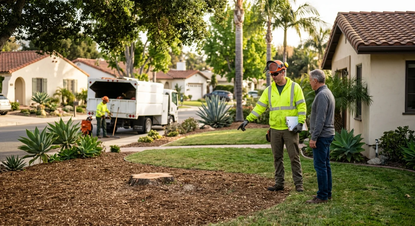 Finished yard cleared of a large tree with debris hauled away