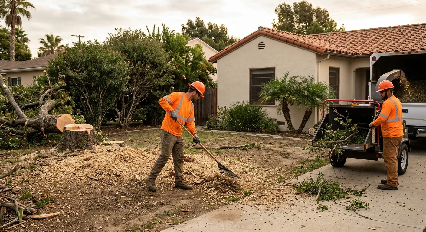 Finished result showing a safely cleared yard after emergency tree removal