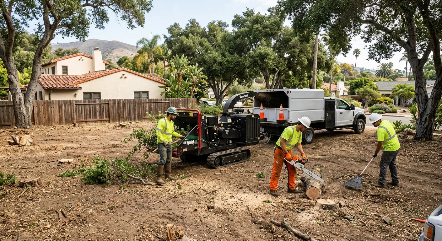 Wide view of a cleared residential lot in Carpinteria ready for landscaping