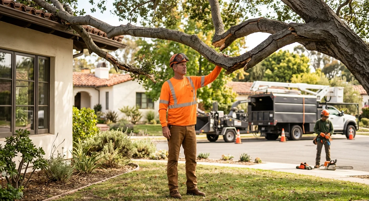 Newly planted tree with proper staking in a Carpinteria front yard
