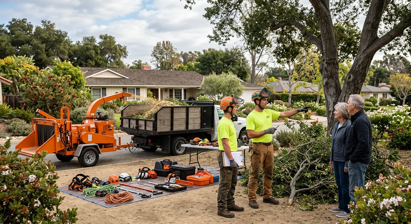 Tree Service equipment ready for customer walkthrough