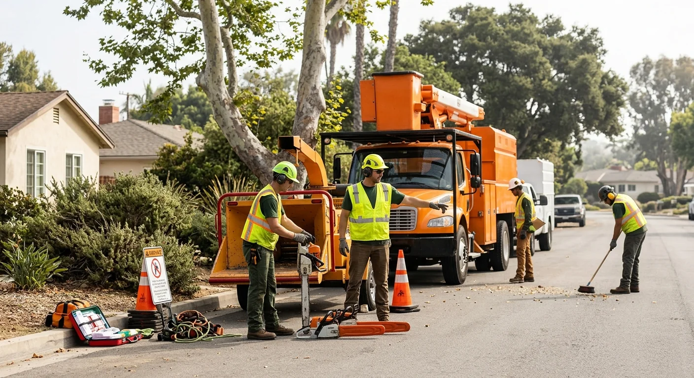 Tree Service equipment ready for customer walkthrough